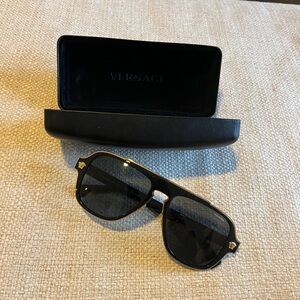 Stylish Versace Black and Gold Sunglasses